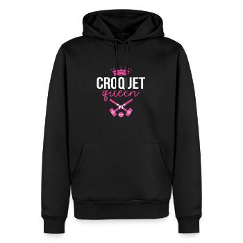 Krocket - Männer Premium Bio Hoodie - Schwarz - Vorne - Nico (187cm)