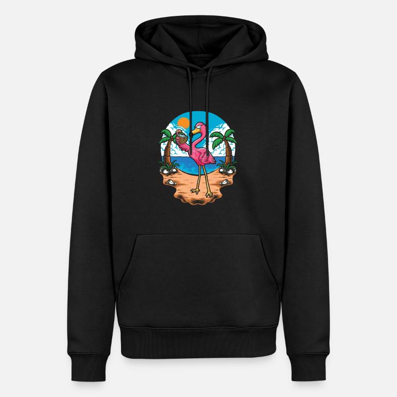Flamant - Sweat à capuche Premium bio Homme - noir