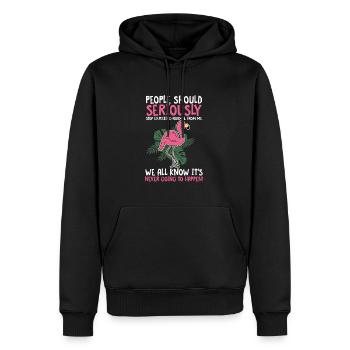 Flamant - Sweat à capuche Premium bio Homme - noir - Devant - Nico (187cm)