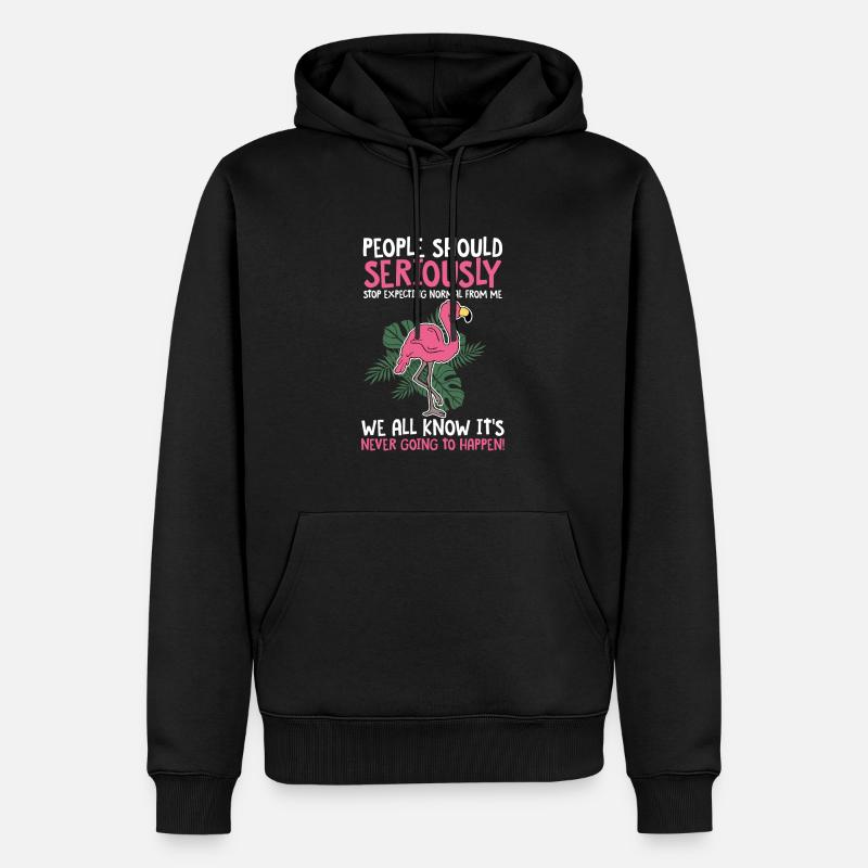 Flamingo - Männer Premium Bio Hoodie - Schwarz