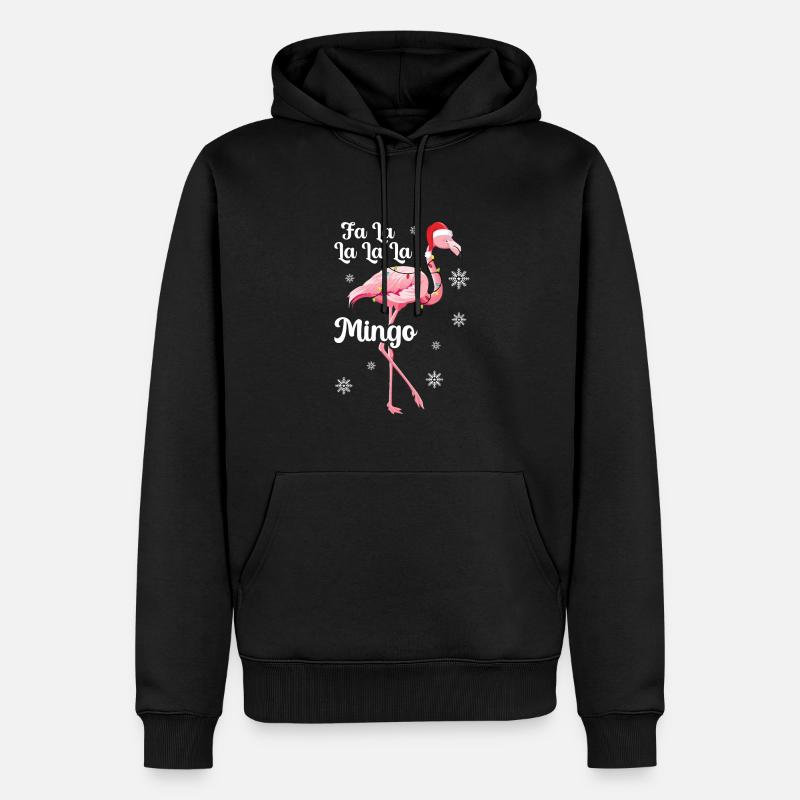 Flamingo - Männer Premium Bio Hoodie - Schwarz