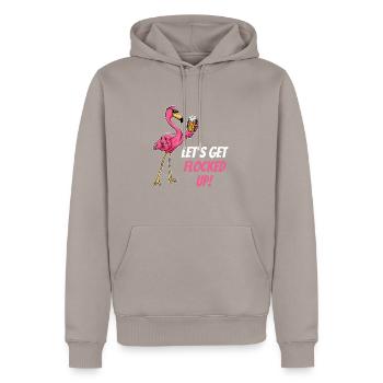 Flamant - Sweat à capuche Premium bio Homme - taupe - Devant - Nico (187cm)