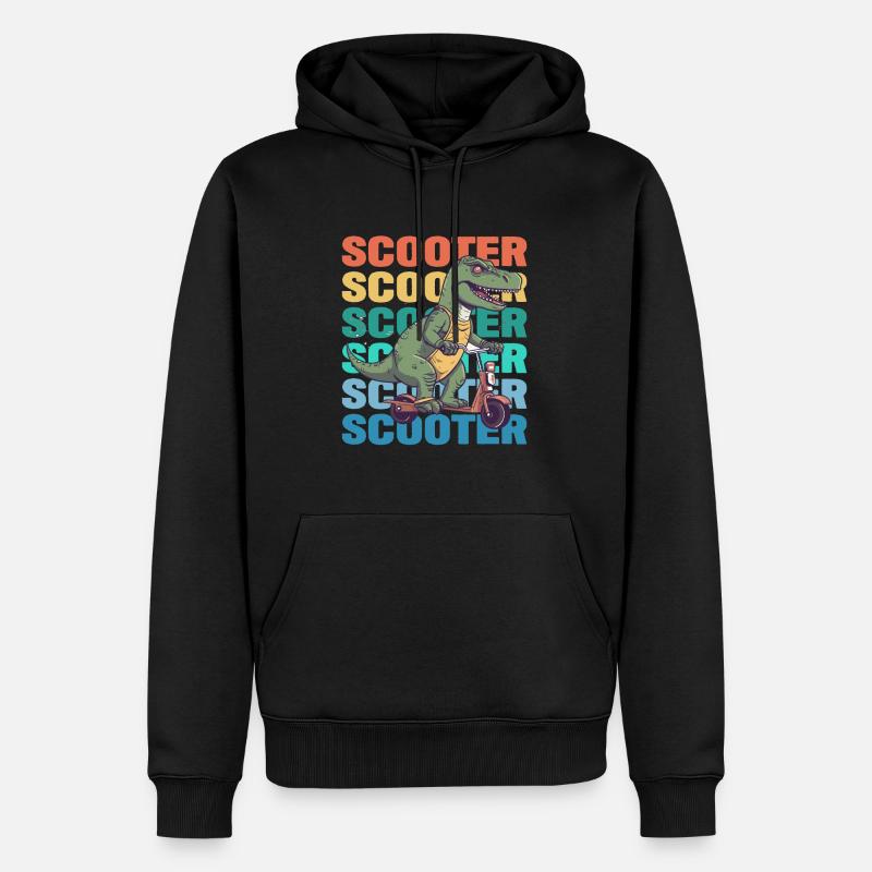 Scootering T Rex - Männer Premium Bio Hoodie - Schwarz