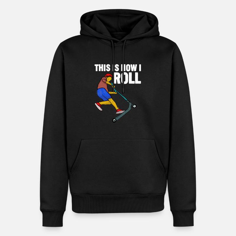 Rollerfahren So rolle ich - Männer Premium Bio Hoodie - Schwarz