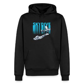 Parachutisme en parachute - Sweat à capuche Premium bio Homme - noir - Devant - Nico (187cm)