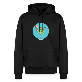 Flamingo Cocktail - Männer Premium Bio Hoodie - Schwarz - Vorne - Nico (187cm)