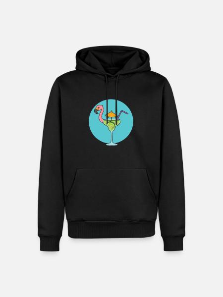 Flamingo Cocktail - Men’s Premium Organic Hoodie - black
