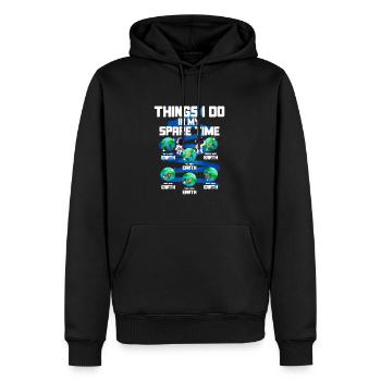 Terre - Sweat à capuche Premium bio Homme - noir - Devant - Nico (187cm)