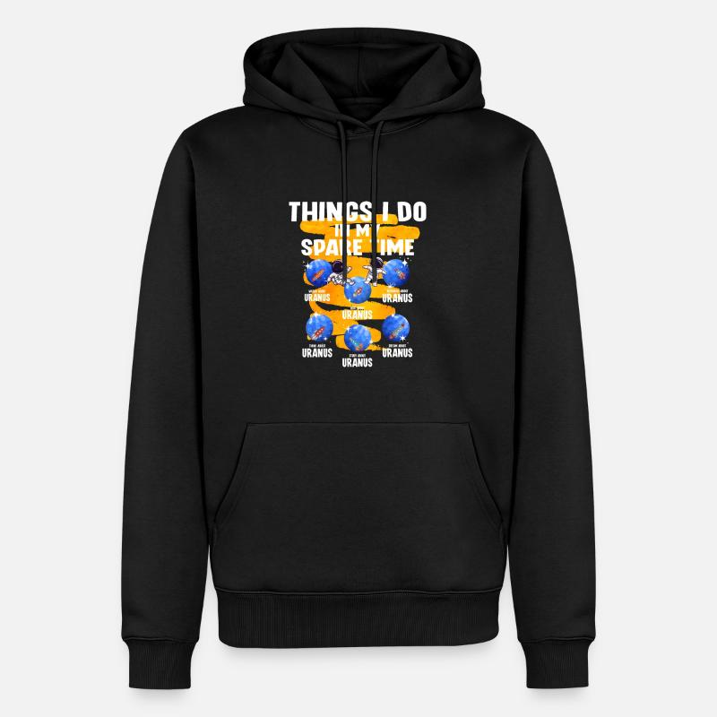 Uranus - Sweat à capuche Premium bio Homme - noir