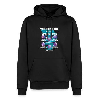 Neptun - Männer Premium Bio Hoodie - Schwarz - Vorne - Nico (187cm)