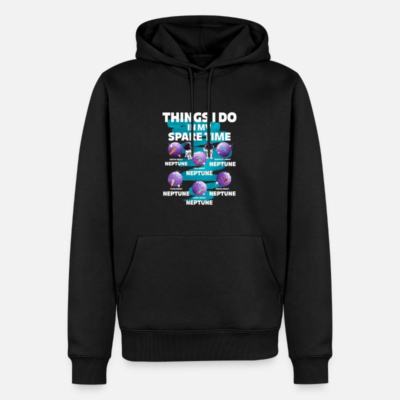 Neptun - Männer Premium Bio Hoodie - Schwarz