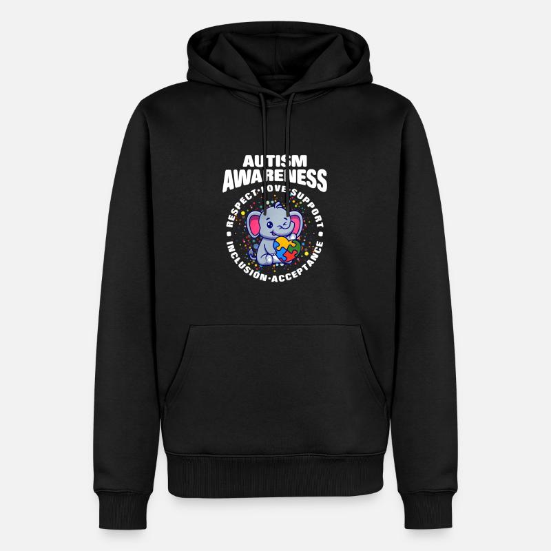 Cadeau autisme autisme - Sweat à capuche Premium bio Homme - noir
