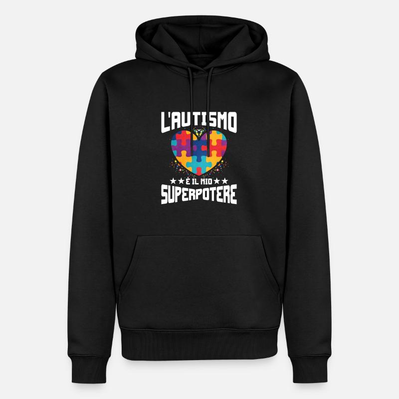 Cadeau autisme autisme - Sweat à capuche Premium bio Homme - noir