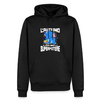 Cadeau autisme autisme - Sweat à capuche Premium bio Homme - noir - Devant - Nico (187cm)