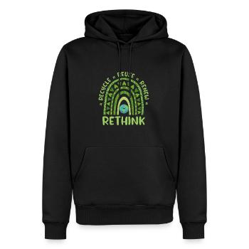 Recycling - Men’s Premium Organic Hoodie - black - Front - Nico (187cm)