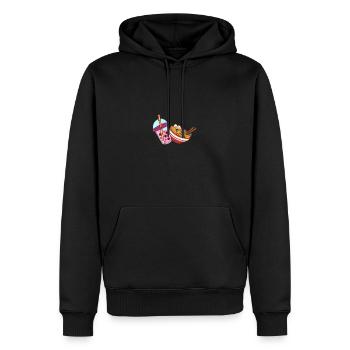 Bubble Tea et cadre - Sweat à capuche Premium bio Homme - noir - Devant - Nico (187cm)