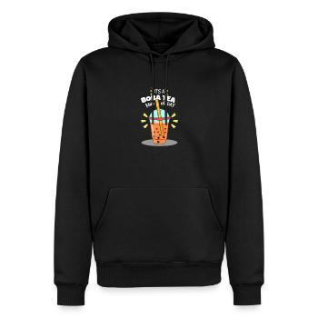 C’est une journée de thé boba - Sweat à capuche Premium bio Homme - noir - Devant - Nico (187cm)