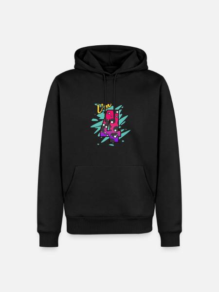 4. Anniversaire - Sweat à capuche Premium bio Homme - noir