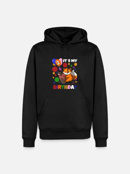 2nd Birthday Fox - Men’s Premium Organic Hoodie - black