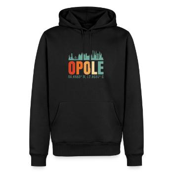 Pologne Opole.Skyline - Sweat à capuche Premium bio Homme - noir - Devant - Nico (187cm)