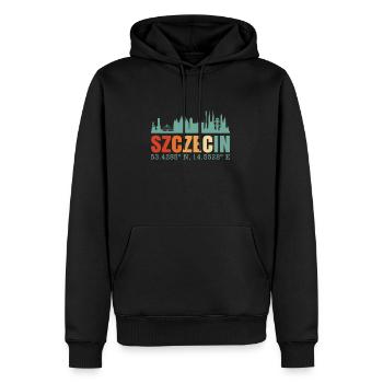Pologne Szczecin Skyline - Sweat à capuche Premium bio Homme - noir - Devant - Nico (187cm)