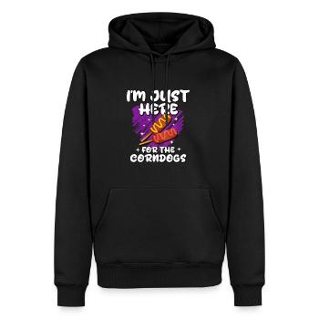 Corn Dog Food Love Cadeau - Sweat à capuche Premium bio Homme - noir - Devant - Nico (187cm)