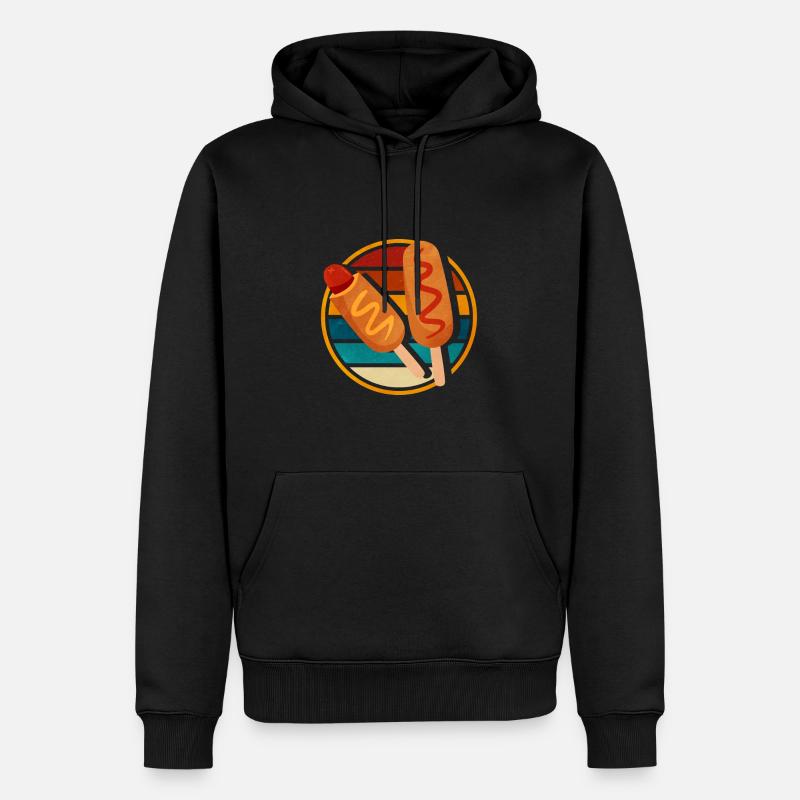 Chien de maïs rétro - Sweat à capuche Premium bio Homme - noir