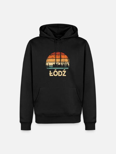 Poland Lodz Skyline - Men’s Premium Organic Hoodie - black