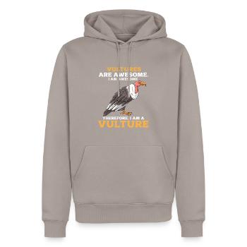 Vautour - Sweat à capuche Premium bio Homme - taupe - Devant - Nico (187cm)