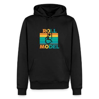 Rollstuhl - Männer Premium Bio Hoodie - Schwarz - Vorne - Nico (187cm)
