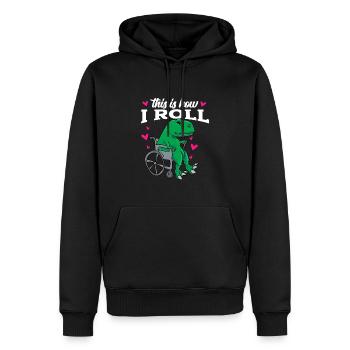 Rollstuhl - Männer Premium Bio Hoodie - Schwarz - Vorne - Nico (187cm)