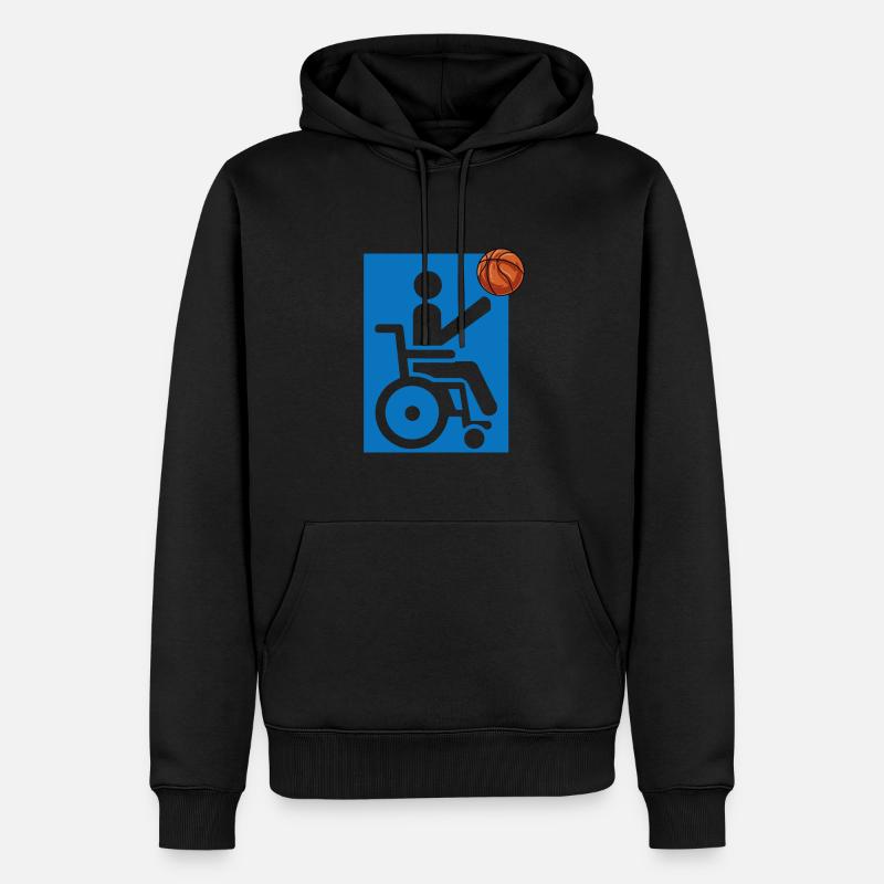 Fauteuil roulant - Sweat à capuche Premium bio Homme - noir