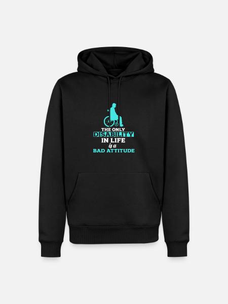 Rollstuhl - Männer Premium Bio Hoodie - Schwarz