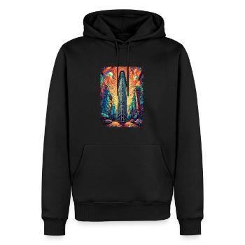 New York - Sweat à capuche Premium bio Homme - noir - Devant - Nico (187cm)