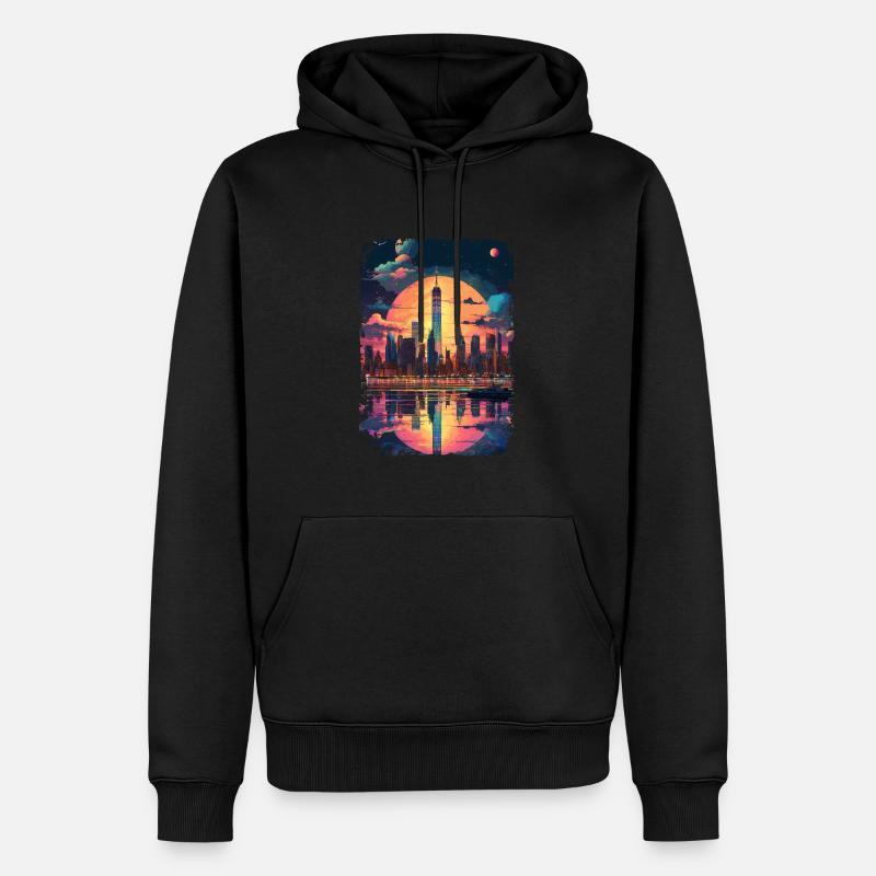 New York - Männer Premium Bio Hoodie - Schwarz