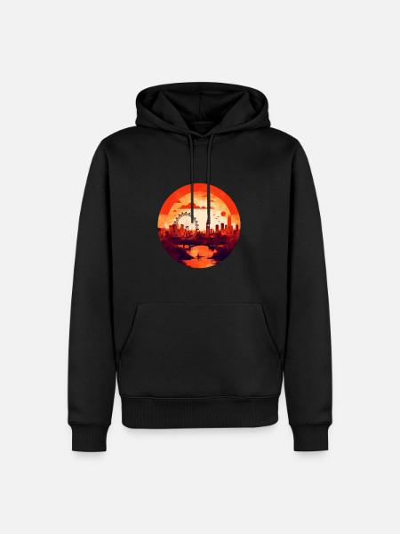 Londres - Sweat à capuche Premium bio Homme - noir