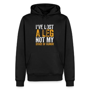 Cadeau de prothèse de jambe amputée - Sweat à capuche Premium bio Homme - noir - Devant - Nico (187cm)