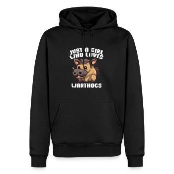Warzenschwein - Männer Premium Bio Hoodie - Schwarz - Vorne - Nico (187cm)