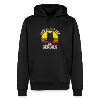 Rennmaus - Männer Premium Bio Hoodie - Schwarz - Vorne - Nico (187cm)