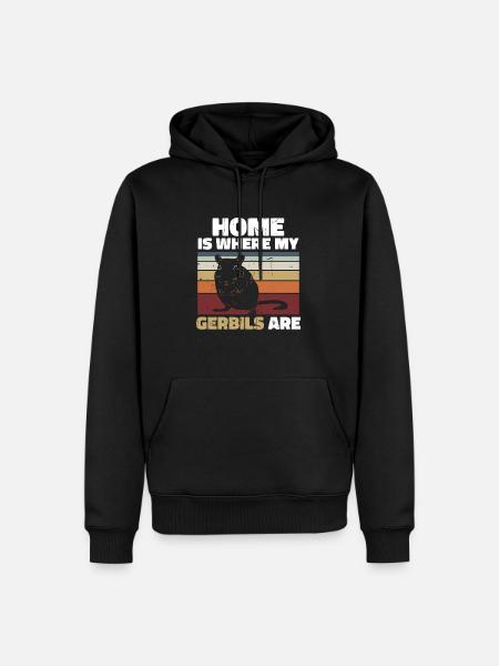 Gerbille - Sweat à capuche Premium bio Homme - noir