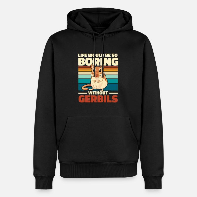 Gerbille - Sweat à capuche Premium bio Homme - noir