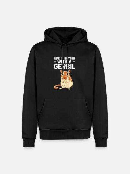 Gerbille - Sweat à capuche Premium bio Homme - noir