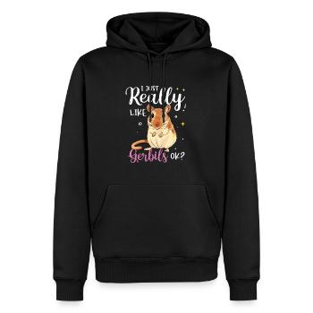 Rennmaus - Männer Premium Bio Hoodie - Schwarz - Vorne - Nico (187cm)