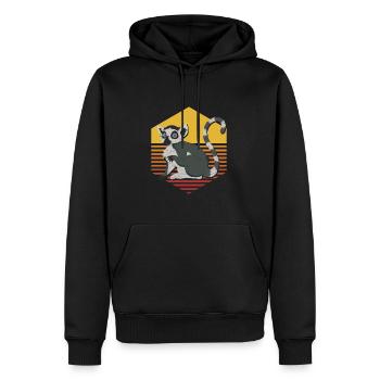 Lémurien - Sweat à capuche Premium bio Homme - noir - Devant - Nico (187cm)