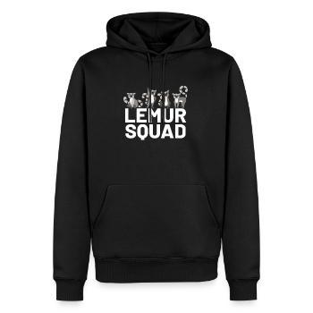 Lémurien - Sweat à capuche Premium bio Homme - noir - Devant - Nico (187cm)