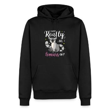 Lémurien - Sweat à capuche Premium bio Homme - noir - Devant - Nico (187cm)