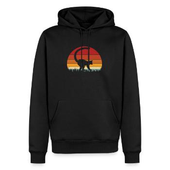 Lémurien - Sweat à capuche Premium bio Homme - noir - Devant - Nico (187cm)