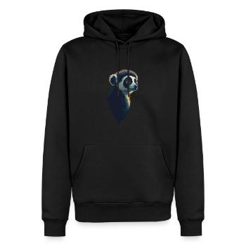 Lémurien - Sweat à capuche Premium bio Homme - noir - Devant - Nico (187cm)