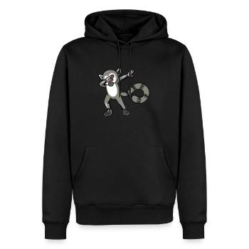 Lémurien - Sweat à capuche Premium bio Homme - noir - Devant - Nico (187cm)
