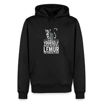 lémurien - Sweat à capuche Premium bio Homme - noir - Devant - Nico (187cm)